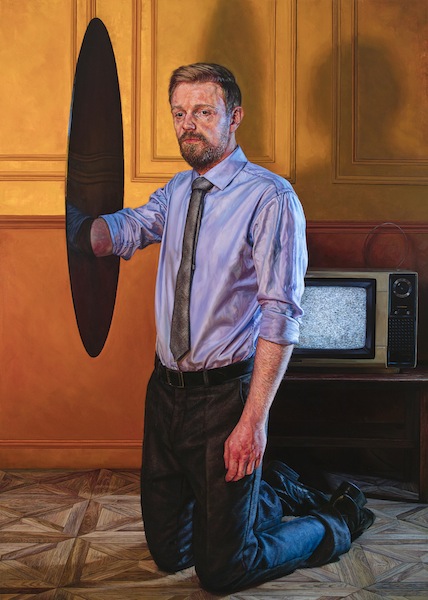 Ian Cumberland: Black Hole II, 2016, Öl auf Leinwand, 140 x 100 cm 

